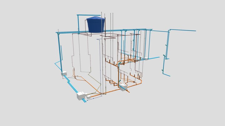 Projeto Hidrossanitário - Coworking 3D Model