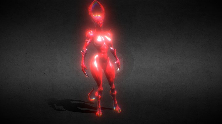 Demon Woman - Dwarf Idle 3D Model