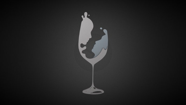 Wine 3D Art Wall Decor 3D Model