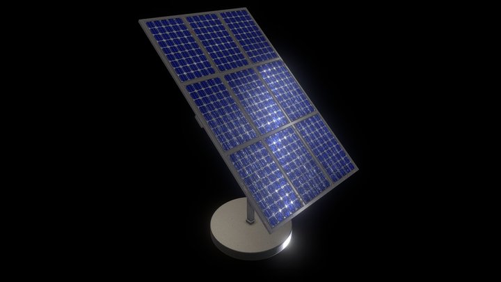 SolarTracker Solar panel power station Low Poly 3D Model