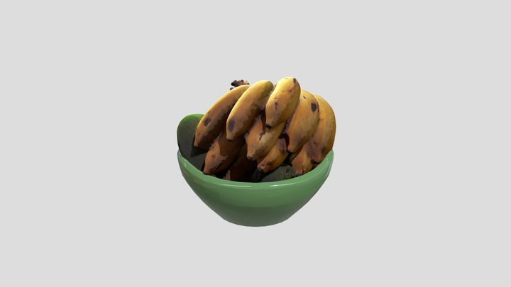 Avocado & Banana 3D Model