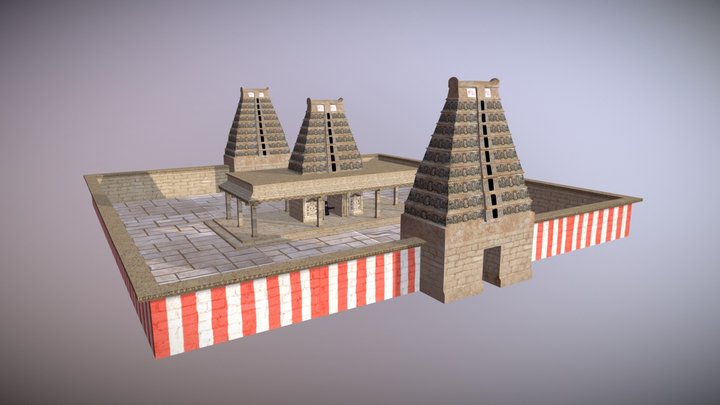 South Indian Temple - Modular Kit 3D Model