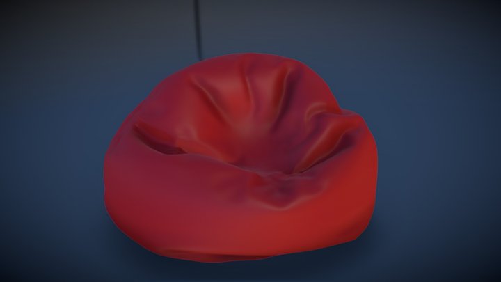 Velvet Bean Bag 3D Model