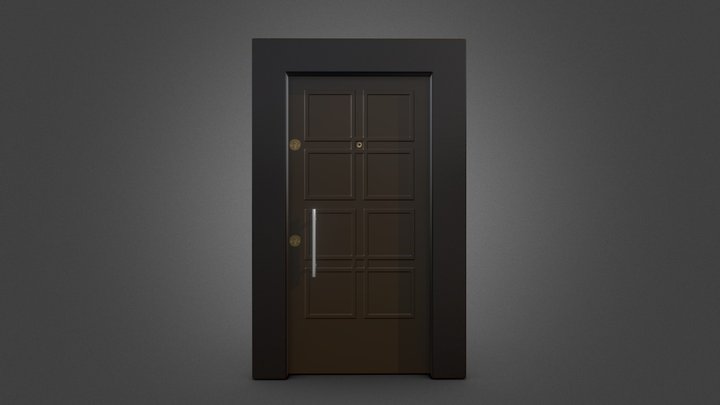 Steel House Door (Clean) 3D Model