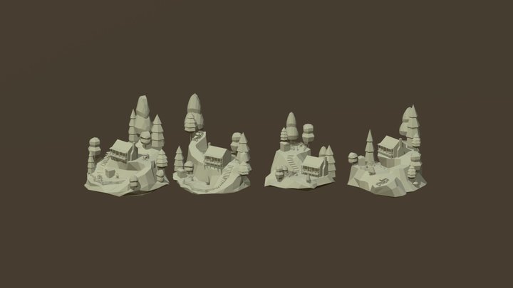 GGP DAE Diorama Blockouts 3D Model