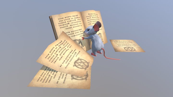 mice reading a spell book 3D Model