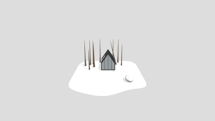 Snow House Animated 3D Model