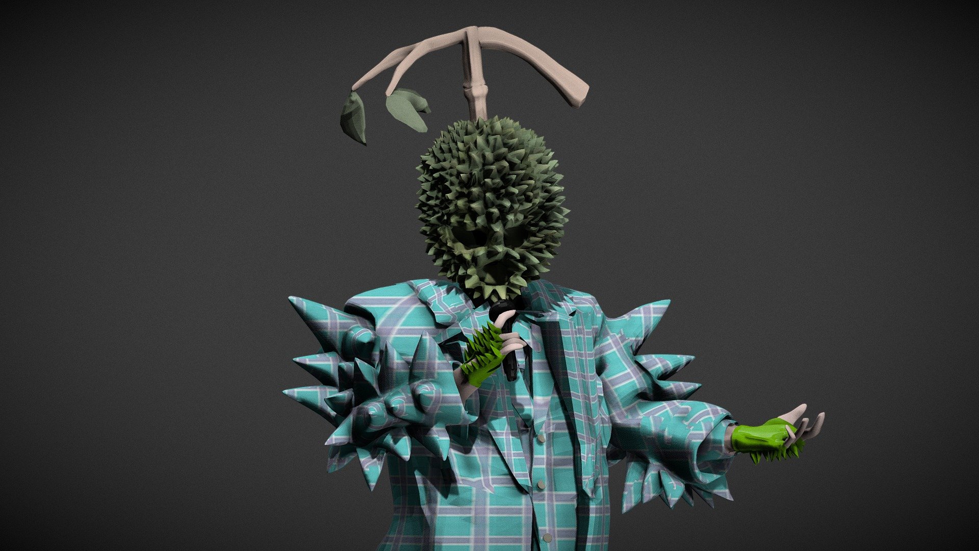 Durian Mask Fan Art - 3D model by V-rapol [25fc59d] - Sketchfab