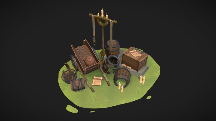 Misc props for Spellbenders 3D Model