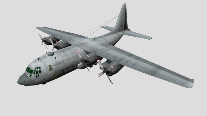 C130 Herculese Low Poly 3D Model