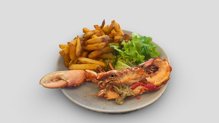 Lobster with fries – Free 3D Model STL