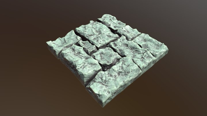 Stone temple floor 3D Model