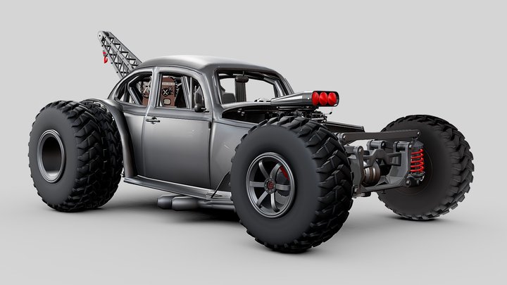 Beetle Modified Hot Rod 3D Model