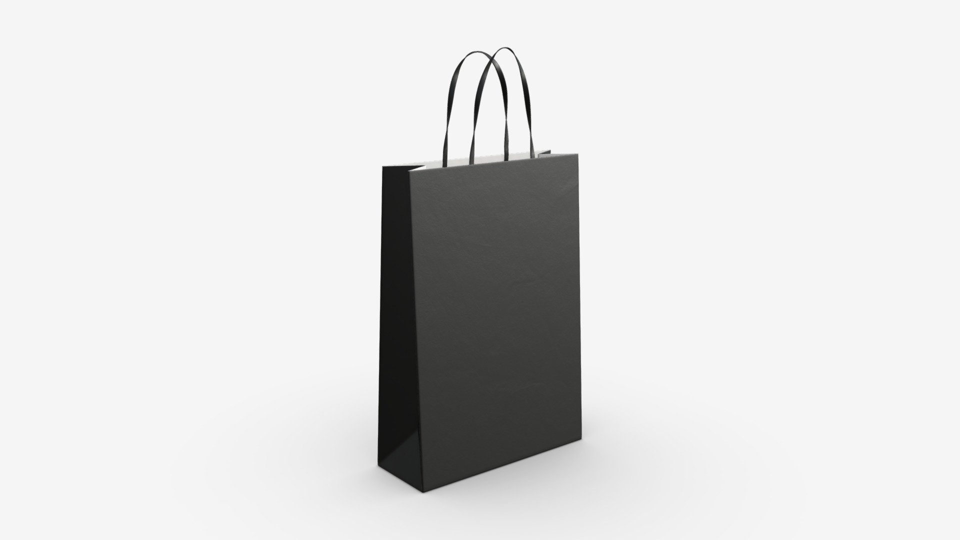 Black paper bag with handles 01 — Sketchfab embed 3D viewer