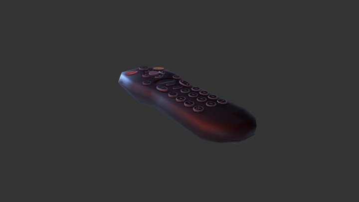 Low Poly TV Remote 3D Model