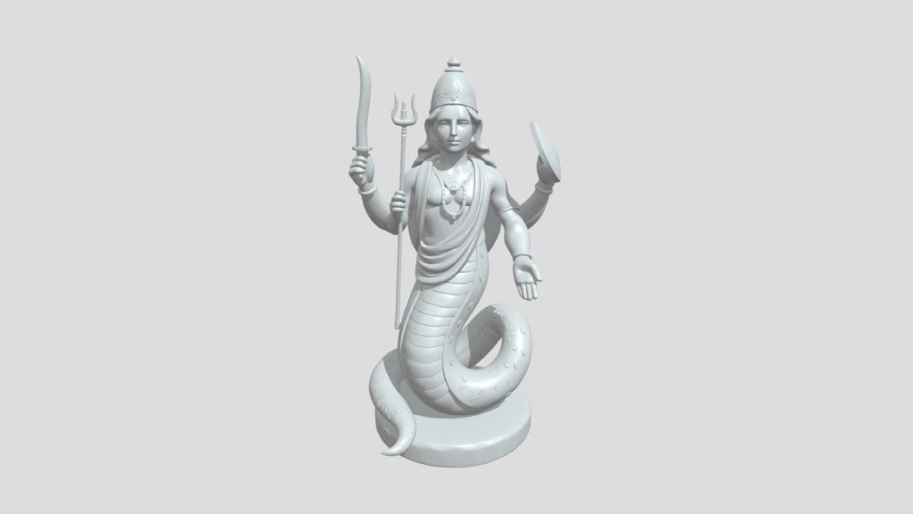 Hindu multi-armed naga deity statue