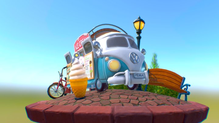 Ice Cream Truck 3D Model