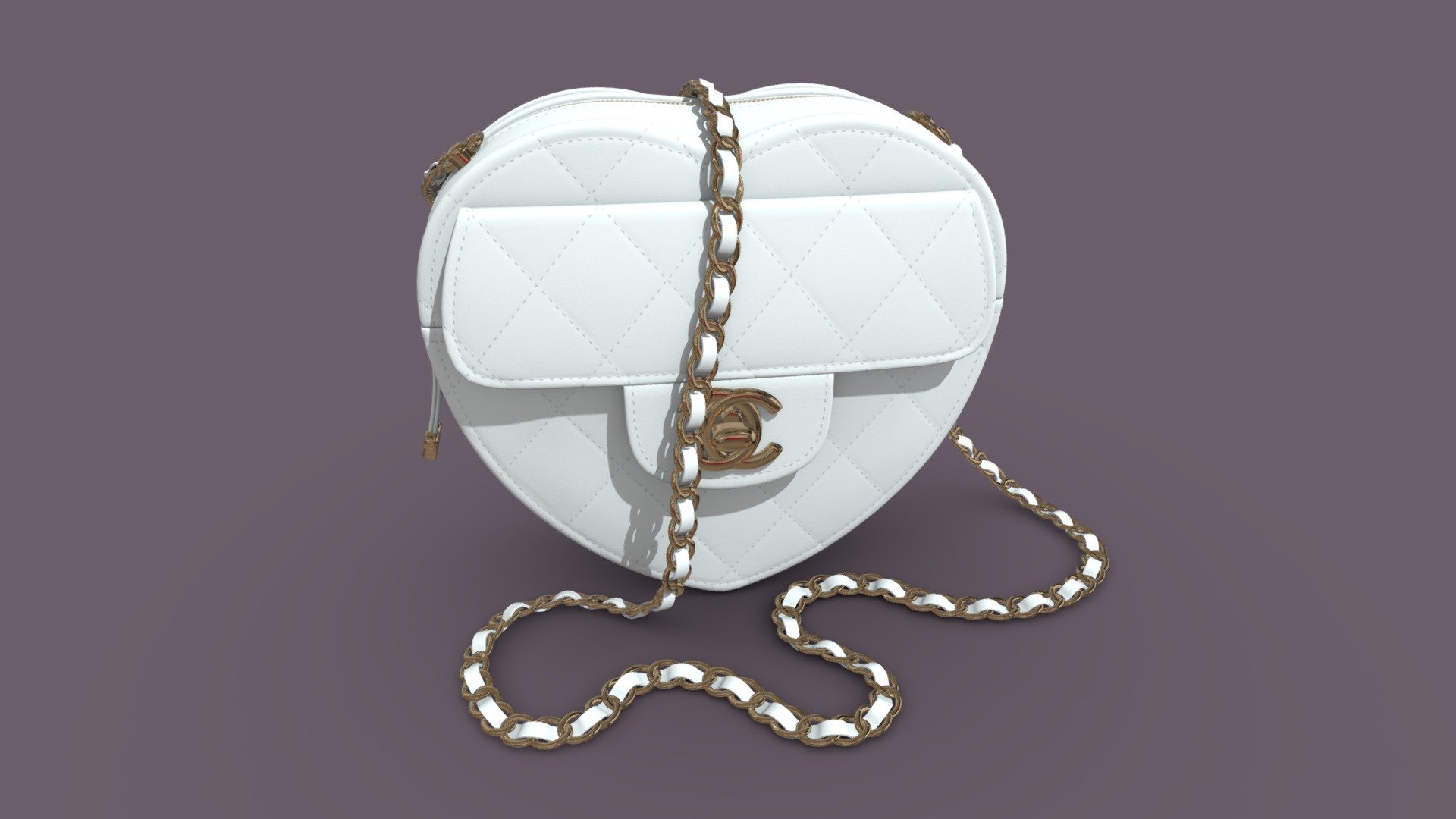 Chanel Heart Clutch With Chain - 3D Model by frezzy