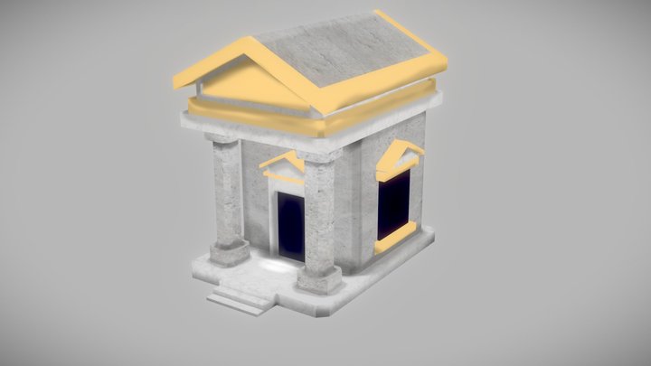 Low Poly Bank 3D Model