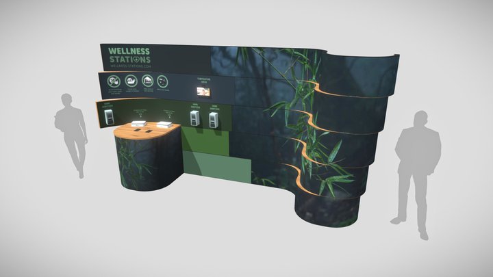 Wellness Station with Video Wall 3D Model