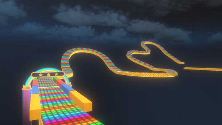 GBA Rainbow Road 3D Model