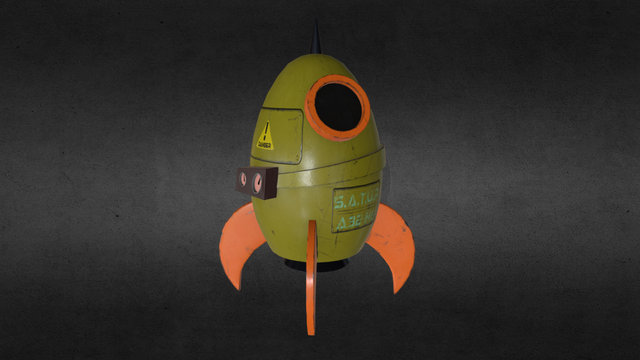 Cartoon Style Spaceship (Low Poly) 3D Model