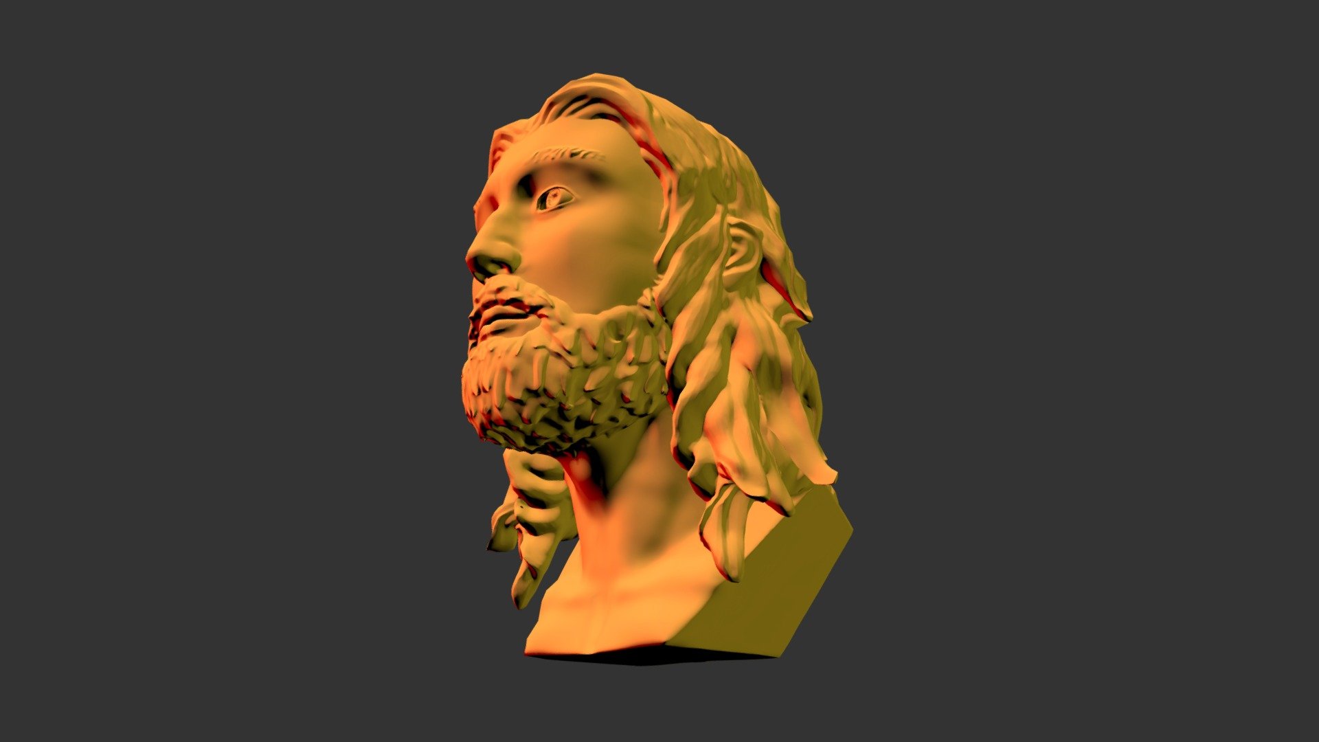 Jesus bust (Retopologized)