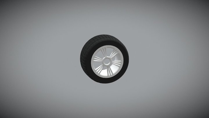 Racing wheel with rain tyres 3D Model