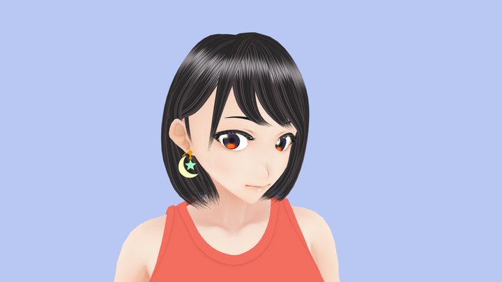 woman bob hair#3 3D Model