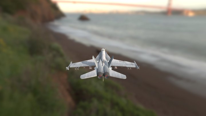 F-18 Hornet single pilot (Riged) 3D Model