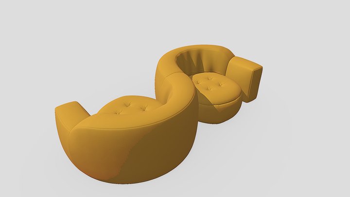 Double-seater guest sofa  - Ying and Yang 3D Model