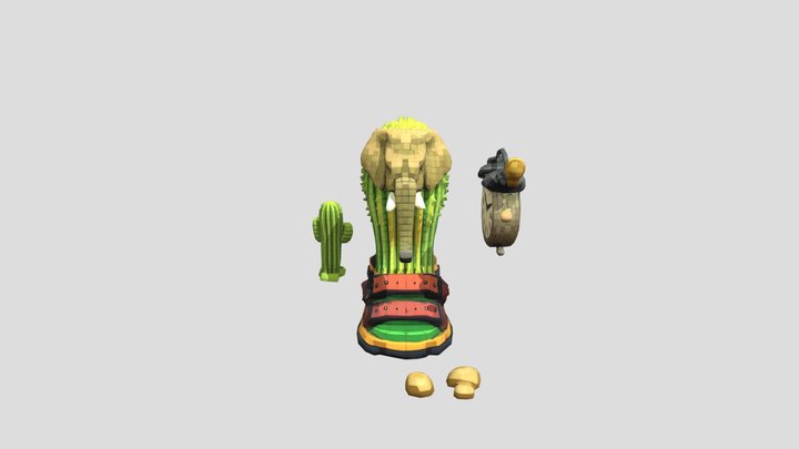 Cactus Elephant 3D Model