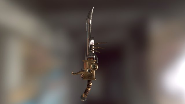 My first steampunk sword 3D Model