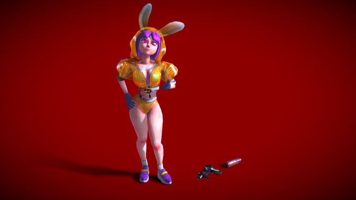 Stylized Bunny Gangster 3D Model