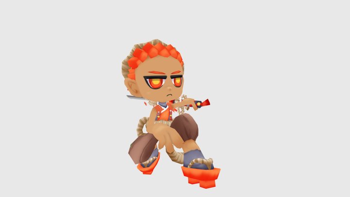 炎の剣士「カエンタケ」　（fire swordsman "Kaentake"） 3D Model