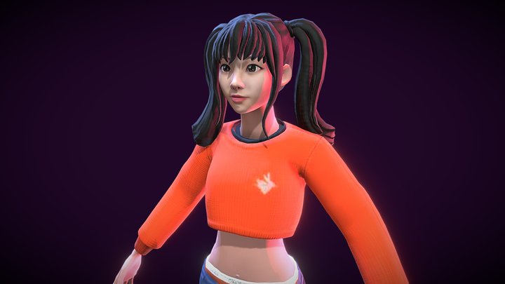 Korean girl 3d model 3D Model