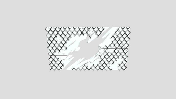 Broken Fenced Wall 3D Model