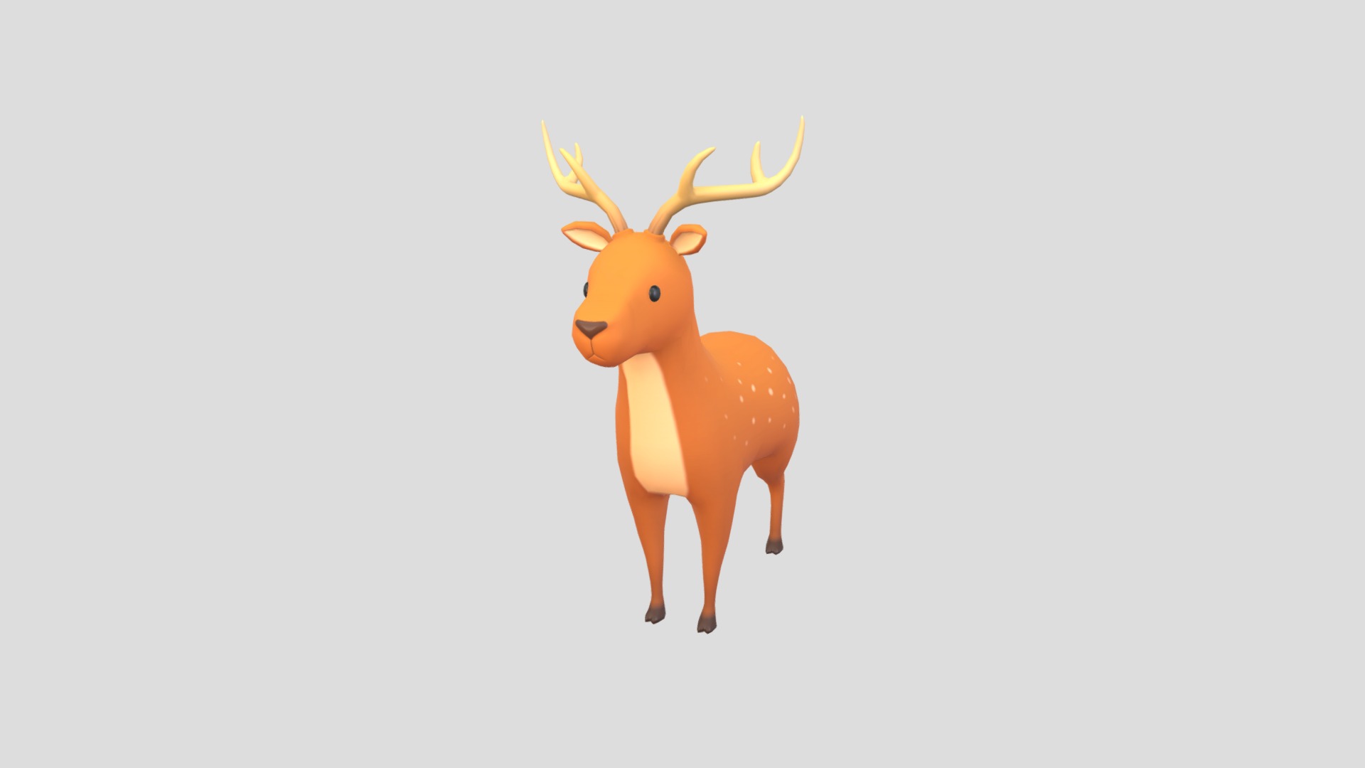 3D model Cartoon Deer - This is a 3D model of the Cartoon Deer. The 3D model is about a small red animal.