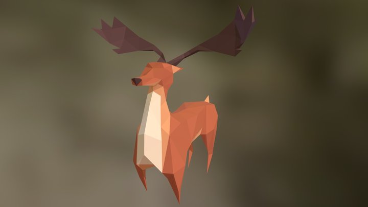 Low Poly Moose 3D Model