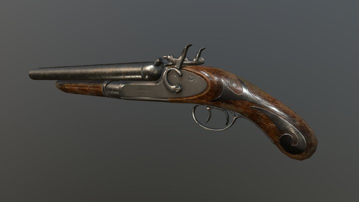 Double barrel gun 3D Model