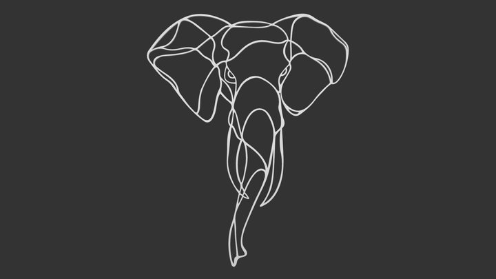 Elephant outline 3D Model