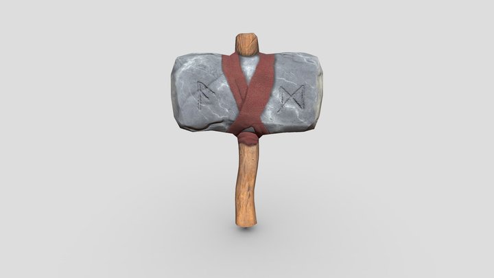 Stylized Medieval Hammer 3D Model