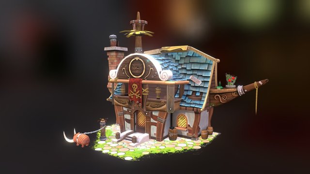 Stylized Pirate House 3D Model