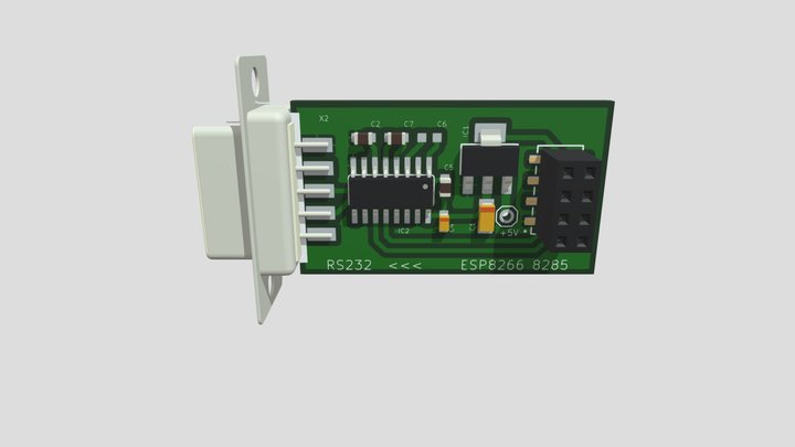 ESP8266 To RS232 3D Model