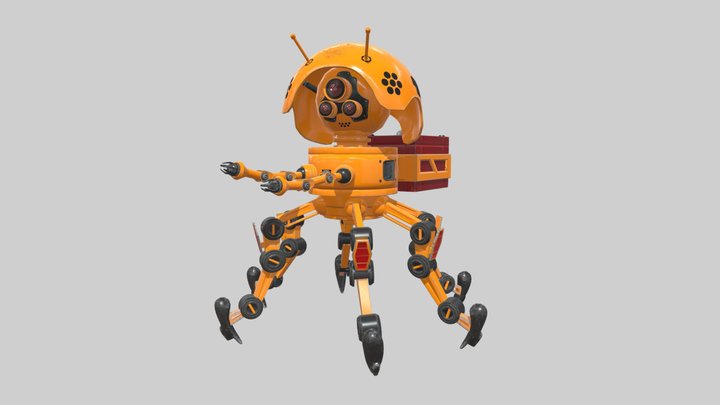 Robot "Courier-all-terrain" free low poly model 3D Model
