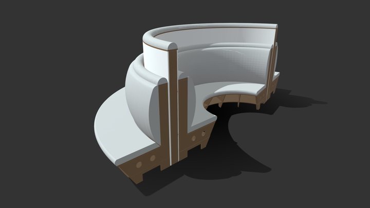 Bench Seating - Half Round 3D Model