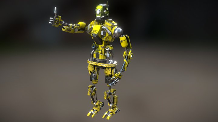 Biped Robot 3D Model