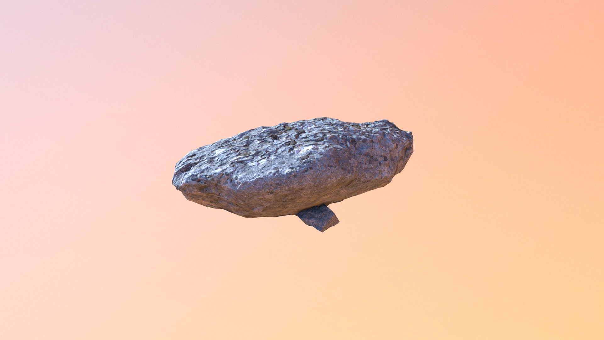 3D model Small Rock - This is a 3D model of the Small Rock. The 3D model is about a blue rock with a dark speckled surface.