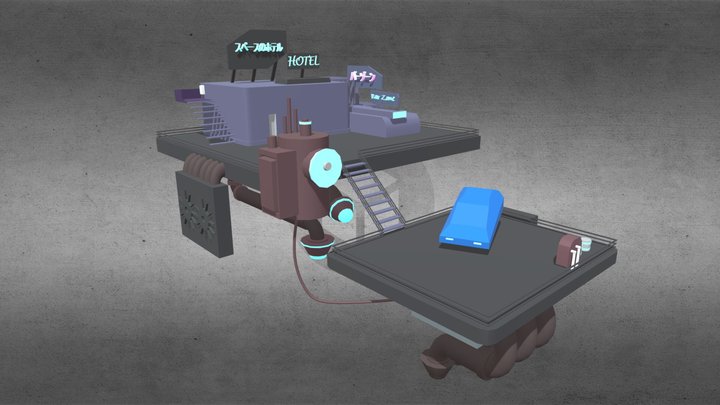 Cyberpank Hotel 3D Model