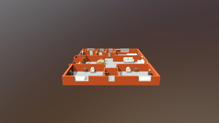 Flat Building (3-BHK) Design 3D Model